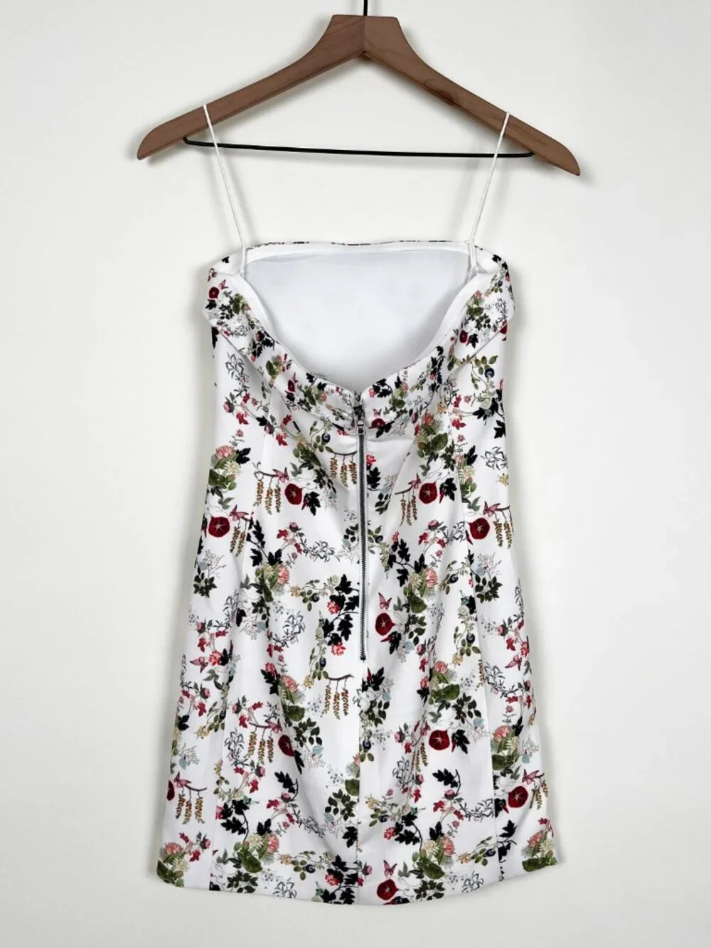 New Alice + Olivia Kelly Strapless Floral Print Mini Dress Garden Party Summer 2 - Picture 11 of 12